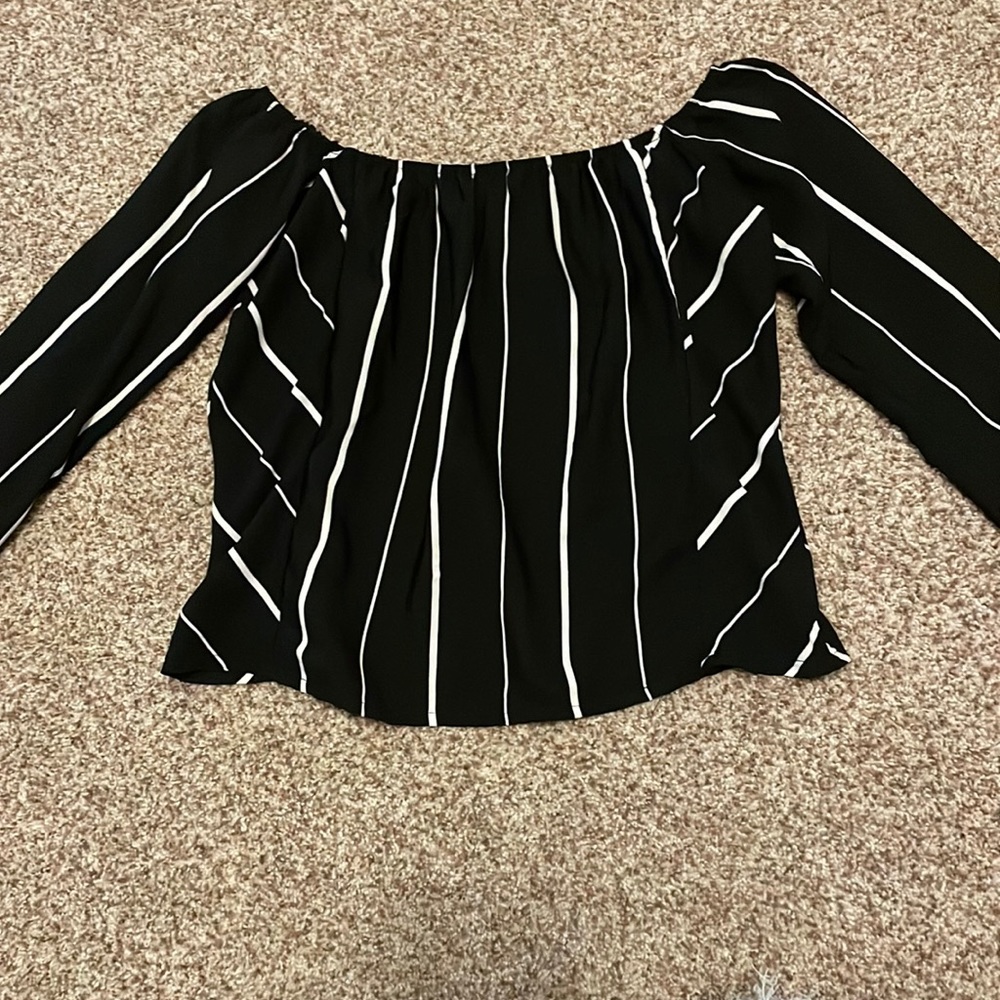 Black & White Off the Shoulder Top